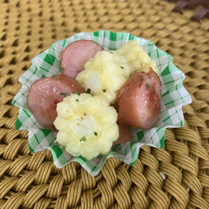 お弁当のおかず ヤングコーンとウインナー炒め